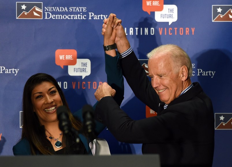 U.S. Vice President Joe Biden speaks at a get-out-the-vote rally at a union hall on November 1, 2014 in Las Vegas, Nevada. Biden is stumping for Nevada Democrats ahead of the November 4th election.