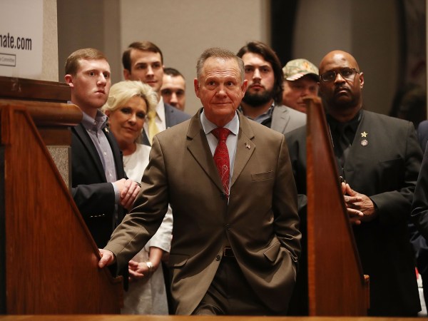 Republican Senatorial candidate Roy Moore concedes defeat against his Democratic opponent Doug Jones at his election night party in the RSA Activity Center on December 12, 2017 in Montgomery, Alabama. Mr. Moore lost the special election to replace Attorney General Jeff Sessions in the U.S. Senate.