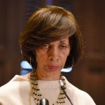 Mayor Catherine Pugh offers background on her "Healthy Holly" book business and the healthy lifestyle baby products she promoted during a City Hall press conference on March 28, 2019. (Amy Davis/Baltimore Sun/TNS)