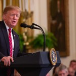 U.S. President Donald Trump delivers remarks at the 2019 White House Prison Reform Summit and First Step Act celebration. Hosted in the East Room of the White House in Washington, D.C., On Monday, April 1, 2019. (Photo by Cheriss May/NurPhoto)