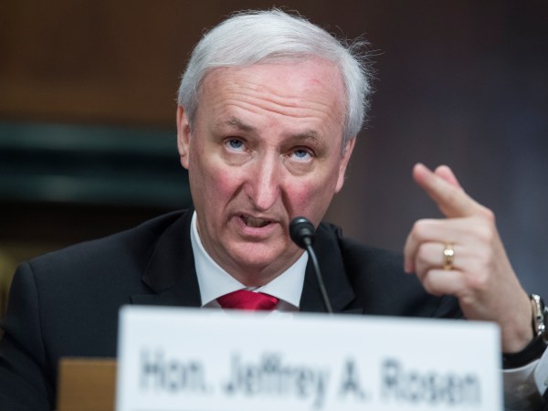 rUNITED STATES - APRIL 10: Jeffrey Rosen, nominee to be deputy attorney general, testifies during his Senate Judiciary Committee confirmation hearing in Dirksen Building on Wednesday, April 10, 2019. (Photo By Tom Williams/CQ Roll Call)