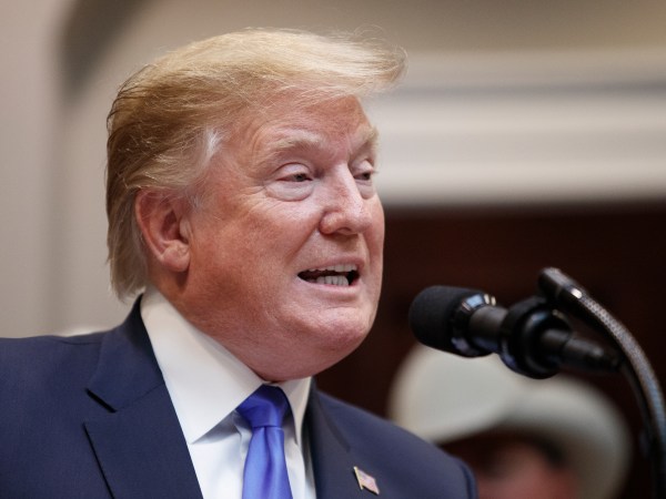 WASHINGTON, DC - APRIL 12: President Donald Trump delivers remarks on 5G deployment in the United States on April 12, 2019 in Washington, DC. (Photo by Tom Brenner/Getty Images)