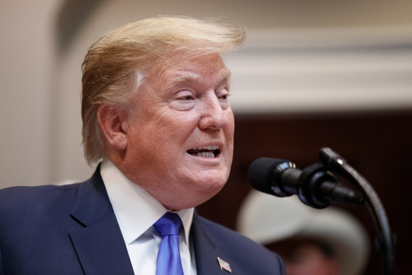WASHINGTON, DC - APRIL 12: President Donald Trump delivers remarks on 5G deployment in the United States on April 12, 2019 in Washington, DC. (Photo by Tom Brenner/Getty Images)