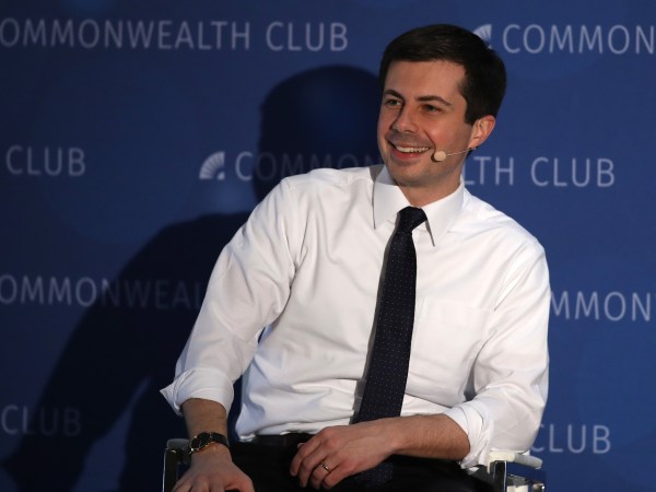 SAN FRANCISCO, CALIFORNIA - MARCH 28: Democratic presidential hopeful South Bend, Indiana mayor Pete Buttigieg speaks at the Commonwealth Club of California on March 28, 2019 in San Francisco, California. Pete Buttigieg is campaigning in San Francisco.  (Photo by Justin Sullivan/Getty Images)