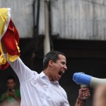MARACAY, VENEZUELA - APRIL 26: Venezuelan opposition leader Juan Guaidó, waves a flag during a rally at  Plaza Bicentenario on April 26, 2019 in Maracay, Venezuela. On Wednesday 24th, the opposition-led National assembly presided by Guaidó took up a proposal to call for general elections within seven to nine months. (Photo by Carlos Becerra/Getty Images)