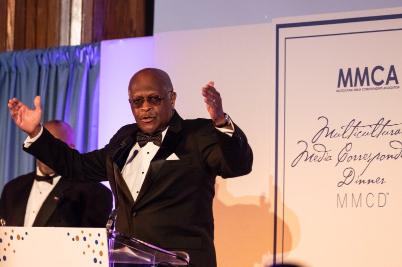 Radio Journalist honoree: Herman Cain, host of The Herman Cain Show, speaks at the Third Annual Multicultural Media Correspondents Dinner at the National Press Club in Washington, D.C. on Thursday, May 24, 2018. (Photo by Cheriss May/NurPhoto)