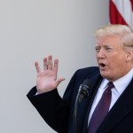 U.S. President Donald Trump speaks before pardoning the National Thanksgiving Turkey, ‘Peas,’ in the Rose Garden at the White House, in Washington, DC., on Tuesday November 20, 2018. Following the presidential pardon, Peas will join Carrots, the other pardoned turkey, at Virginia Tech’s "Gobblers Rest" exhibit in Blacksburg, Virginia.(Photo by Cheriss May/NurPhoto)