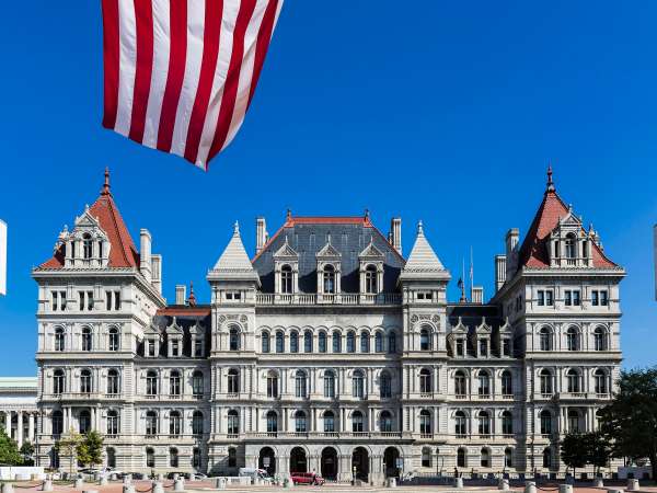 ALBANY, NEW YORK, UNITED STATES - 2018/10/09: New York State Capitol Building. (Photo by John Greim/LightRocket via Getty Images)
