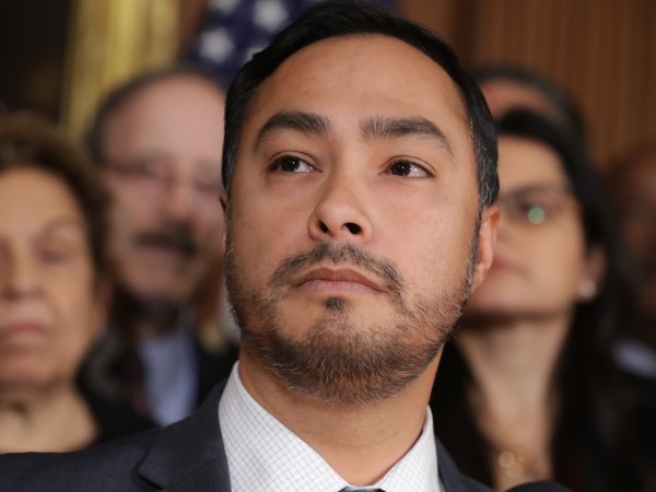 WASHINGTON, DC - FEBRUARY 25:  Rep. Joaquin Castro (D-TX)  speaks during a news conference about the resolution he has sponsored to terminate President Donald Trump's emergency declaration February 25, 2019 in Washington, DC. The House is expected to vote on and pass a resolution this week that would abolish Trump's declaration of a national emergency to build a U.S.-Mexico border wall. (Photo by Chip Somodevilla/Getty Images)