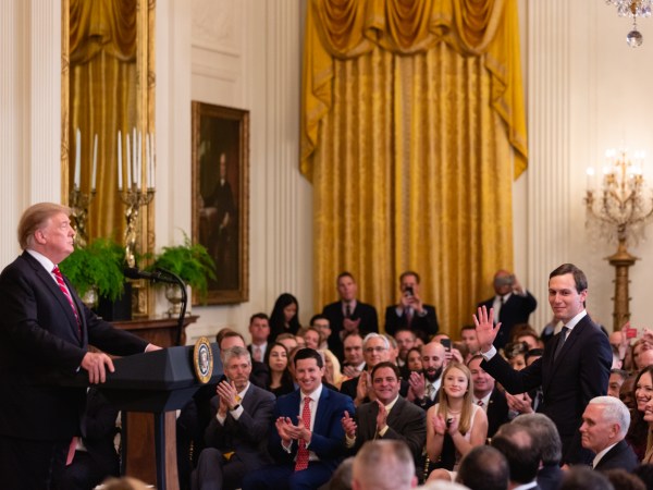 U.S. President Donald Trump recognizes White Senior Advisor Jared Kushner, at the 2019 White House Prison Reform Summit and First Step Act celebration. Hosted in the East Room of the White House in Washington, D.C., On Monday, April 1, 2019. (Photo by Cheriss May/NurPhoto)
