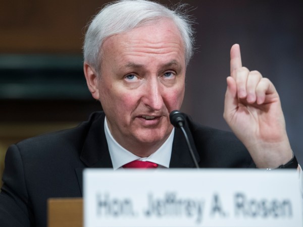 rUNITED STATES - APRIL 10: Jeffrey Rosen, nominee to be deputy attorney general, testifies during his Senate Judiciary Committee confirmation hearing in Dirksen Building on Wednesday, April 10, 2019. (Photo By Tom Williams/CQ Roll Call)