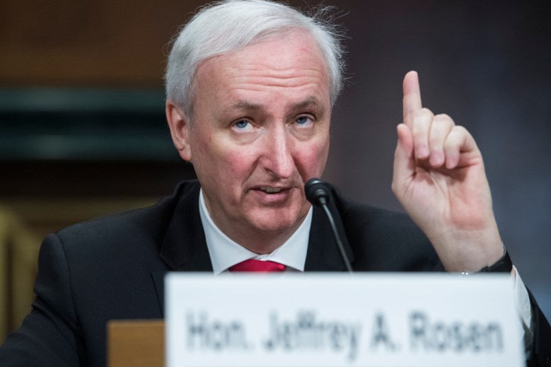 rUNITED STATES - APRIL 10: Jeffrey Rosen, nominee to be deputy attorney general, testifies during his Senate Judiciary Committee confirmation hearing in Dirksen Building on Wednesday, April 10, 2019. (Photo By Tom Williams/CQ Roll Call)