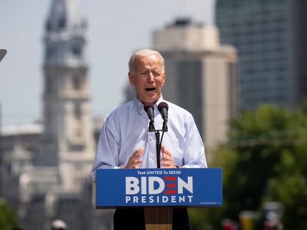 PHILADELPHIA, PA - MAY 18: Democratic presidential candidate, former U.S. Vice President  Joe Biden speaks during a campaign kickoff rally, May 18, 2019 in Philadelphia, Pennsylvania. Since Biden announced his candidacy in late April, he has taken the top spot in all polls of the sprawling Democratic primary field. Biden's rally on Saturday was his first large-scale campaign rally after doing smaller events in Iowa and New Hampshire in the past few weeks. (Photo by Drew Angerer/Getty Images)