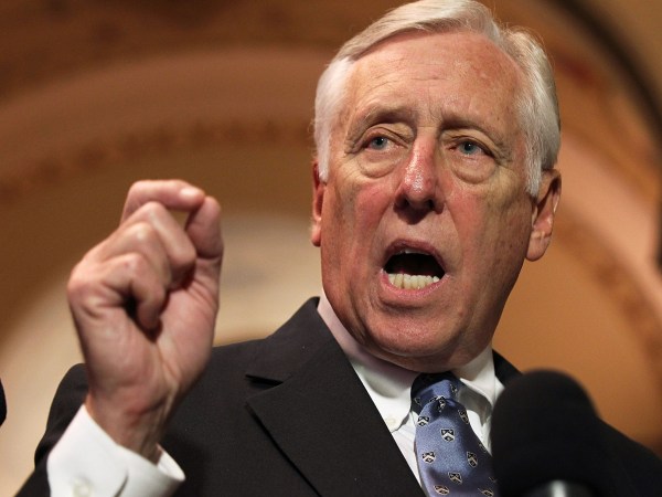 WASHINGTON, DC - DECEMBER 21:  U.S. House Minority Whip Rep. Steny Hoyer (D-MD) speaks to the media December 21, 2011 on Capitol Hill in Washington, DC. The House Democratic leaders responded to the accusations from the House Republicans of not forming a panel to negotiate the payroll tax cut extension bill, after the House rejected the version approved by the Senate.  (Photo by Alex Wong/Getty Images)
