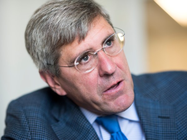 UNITED STATES - AUGUST 31: Stephen Moore of The Heritage Foundation is interviewed by CQ in his Washington office, August 31, 2016. (Photo By Tom Williams/CQ Roll Call)