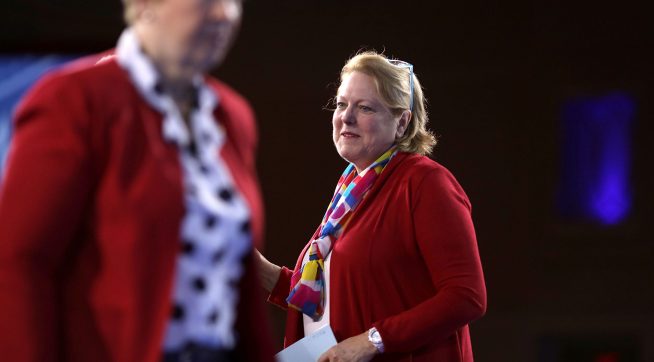 White House Counselor to the President Kellyanne Conway is interviewed by by Mercedes Schlapp during the first day of the Conservative Political Action Conference at the Gaylord National Resort and Convention Center February 23, 2017 in National Harbor, Maryland. Hosted by the American Conservative Union, CPAC is an annual gathering of right wing politicians, commentators and their supporters.