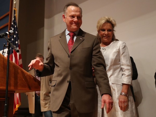 Republican Senatorial candidate Roy Moore concedes defeat against his Democratic opponent Doug Jones at his election night party in the RSA Activity Center on December 12, 2017 in Montgomery, Alabama. Mr. Moore lost the special election to replace Attorney General Jeff Sessions in the U.S. Senate.