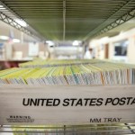 MODESTO, CA - NOVEMBER 06: Mailed in ballots sit in US Postal Service bins inside the office of the Stanislaus County Clerk on November 6, 2018 in Modesto, California. Stanislaus County is in California's 10th Congressional District which is host to a close race for US Congress between Democrat Josh Harder and Republican Jeff Denham. (Photo by Alex Edelman/Getty Images)