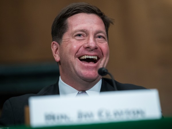 UNITED STATES - DECEMBER 11: Jay Clayton, chairman of the Securities and Exchange Commission, testifies during a Senate Banking Committee hearing in Dirksen Building titled "Oversight of the U.S. Securities and Exchange Commission," on December 11, 2018. (Photo By Tom Williams/CQ Roll Call)