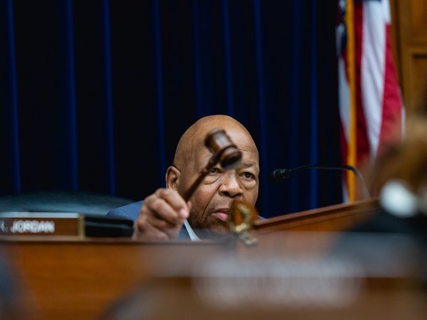 House Oversight and Government Reform Committee Chairman Elijah Cummings (D-MD), strikes the gavel on his desk, as Michael Cohen, former lawyer for U.S. President Donald Trump, testifies before his committee on Capitol Hill, on Wednesday, February 27, 2019. (Photo by Cheriss May/NurPhoto)