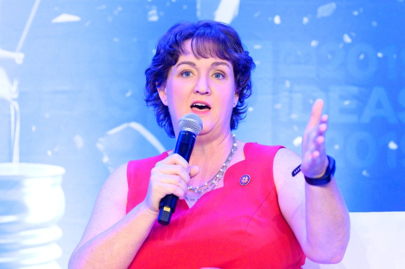WASHINGTON, DC, UNITED STATES - 2019/05/22: Rep. Katie Porter (D-CA) speaking at The Center for American Progress CAP 2019 Ideas Conference. (Photo by Michael Brochstein/SOPA Images/LightRocket via Getty Images)