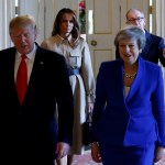 U.S. President Donald Trump and first lady Melania Trump meet with Britain's Prime Minister Theresa May and her husband Philip in Downing Street, as part of Trump's state visit in London, Britain, June 4, 2019. REUTERS/Henry Nicholls/Pool