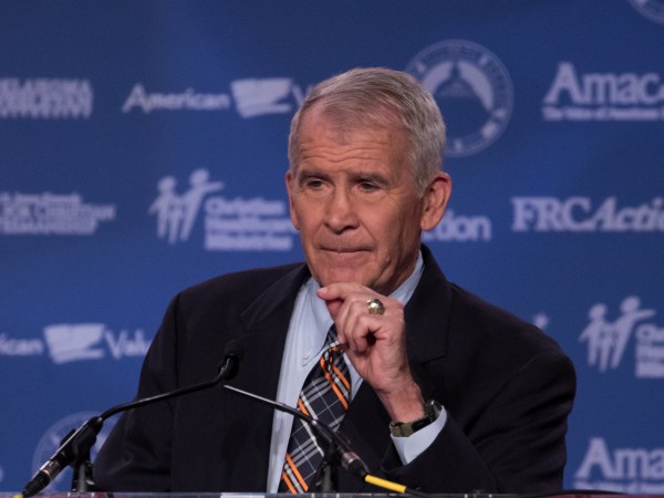 Oliver North, political commentator and former United States Marine Corps Lieutenant Colonel, speaks at the 2017 Values Voter Summit, at the Omni Shoreham Hotel in Washington, D.C., on Friday, October 13, 2017. (Photo by Cheriss May/NurPhoto)
