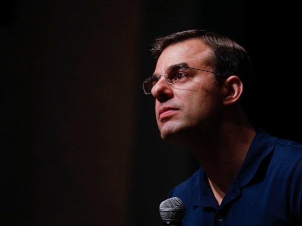GRAND RAPIDS, MI - MAY 28:  U.S. Rep. Justin Amash (R-MI) holds a Town Hall Meeting on May 28, 2019 in Grand Rapids, Michigan. Amash was the first Republican member of Congress to say that President Donald Trump engaged in impeachable conduct. (Photo by Bill Pugliano/Getty Images)