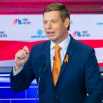 Democratic presidential candidate Rep. Eric Swalwell (D-Calif.) speaks during the second night of the first Democratic presidential debate on Thursday, June 27, 2019, at the Arsht Center for the Performing Arts in Miami. (Al Diaz/Miami Herald/TNS)