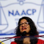 DETROIT, MI - JULY 22: U.S. Representative Rashida Tlaib (D-MI) speaks at the opening plenary session of the NAACP 110th National Convention on July 22, 2019 in Detroit, Michigan. The Convention is from July 20 to July 24 at Detroit’s COBO Center. The theme of this year’s Convention is, “When We Fight, We Win.” (Photo by Bill Pugliano/Getty Images)