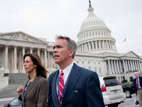 Joe Walsh and his wife Helene Walsh walk near the U.S. Capitol, Monday, November 15, 2010 in Washington, DC. The new congressman's emergence as a national advocate of fiscal responsibility has capped a remarkable and unlikely journey for a North Barrington, Illinois, native who has struggled with financial problems and legal disputes and has dramatically shifted some political positions along the way. (Brendan Hoffman/Chicago Tribune/MCT)