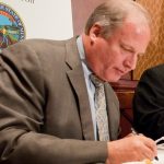 UNITED STATES - MARCH 07:  Rep. Michele Bachmann, R-Minn., and Sen. Amy Klobuchar, D-Minn., right, check on judges former Rep. Vin Weber, R-Minn., left, and House Chaplain Patrick Conroy during the second annual "hotdish" competition in the Capitol Visitor Center, featuring casserole-like dishes from members of the Minnesota Congressional Delegation.  The dishes of Sen. Al Franken, D-Minn., and Rep. Chip Cravaack, R-Minn., tied for first place in the competition.  (Photo By Tom Williams/CQ Roll Call)