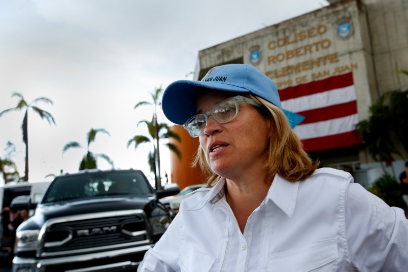 SAN JUAN, PUERTO RICO--OCT. 2, 2017--San Juan mayor Carmen Yulin Cruz believes this is not the time for politics, including the discussion of statehood for Puerto Rico. She says all should come together to try to help the island recover. The debate over whether or not Puerto Rico should be given statehood has surfaced again with the attention hurricane Maria brought to the island. (Carolyn Cole/Los Angeles Times)