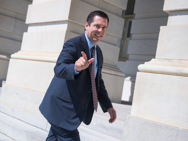 UNITED STATES - MAY 24: Rep. Devin Nunes, R-Calif., makes his way into the Capitol for the last votes in the House before the Memorial Day recess on May 24, 2018. (Photo By Tom Williams/CQ Roll Call)
