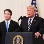 WASHINGTON, DC, UNITED STATES - 2018/10/08: President Donald Trump and Brett Kavanaugh at the swearing in of Brett Kavanaugh as an Associate Justice of the Supreme Court in the East Room of the White House. (Photo by Michael Brochstein/SOPA Images/LightRocket via Getty Images)
