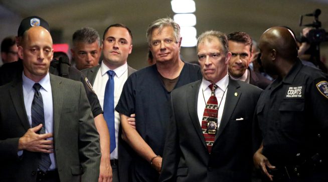NEW YORK, NY - JUNE 27: Donald Trump's former campaign chairman Paul Manafort, arriving to his arraignment in New York County Criminal Court, plead not guilty to state mortgage fraud charges on June 27, 2019 in New York City. (Photo by Yana Paskova/Getty Images)