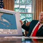 WASHINGTON, DC - September 04: President Donald Trump during an Oval Office briefing on the status of Hurricane Dorian, in Washington, DC.(Photo by Bill O'Leary/The Washington Post)