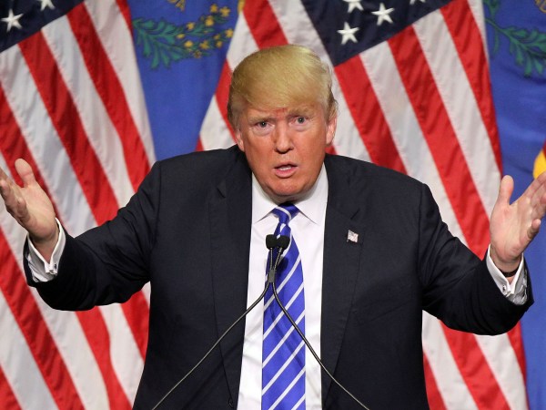 Republican presidential candidate Donald Trump speaks during a campaign rally at the Treasure Island Hotel & Casino on October 8, 2015 in Las Vegas, Nevada