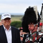 AYR, SCOTLAND - JUNE 24:  Presumptive Republican nominee for US president Donald Trump speaks as he reopens his Trump Turnberry Resort on June 24, 2016 in Ayr, Scotland.  (Photo by Jeff J Mitchell/Getty Images)