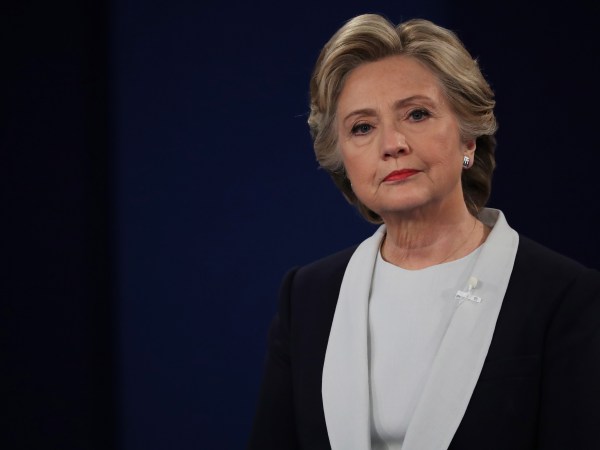 during the town hall debate at Washington University on October 9, 2016 in St Louis, Missouri. This is the second of three presidential debates scheduled prior to the November 8th election.