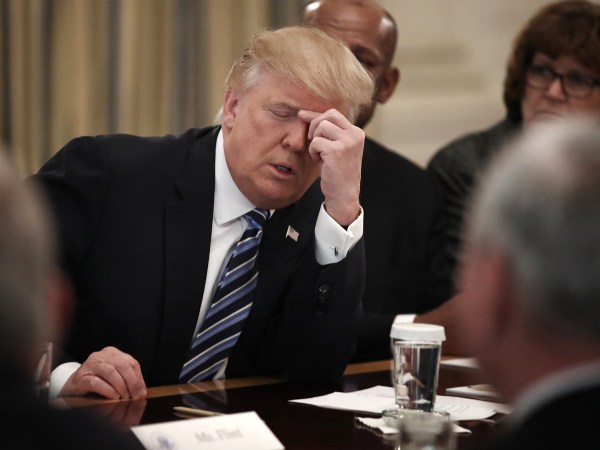 WASHINGTON, DC - FEBRUARY 09:  U.S. President Donald Trump meets with members of the airline industry at the White House February 9, 2017 in Washington, DC. Trump held a listening session with the group to advance issues relative to the airline industry. (Photo by Win McNamee/Getty Images)