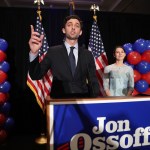 Democratic candidate Jon Ossoff arrives on stage to speak during his election night party being held at the Westin Atlanta Perimeter North Hotel after returns show him winning/losing the race for Georgia's 6th Congressional District on June 20, 2017 in Atlanta, Georgia. Mr. Ossoff ran in a special election against his Republican challenger Karen Handel in a bid to replace Tom Price, who is now the Secretary of Health and Human Services.