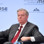 MUNICH, GERMANY - FEBRUARY 16: Senator Lindsey Graham (R-SC), participates in a panel talk at at the 2018 Munich Security Conference on February 16, 2018 in Munich, Germany. The annual conference, which brings together political and defense leaders from across the globe, is taking place under heightened tensions between the USA, together with its western allies, and Russia. (Photo by Sebastian Widmann/Getty Images)