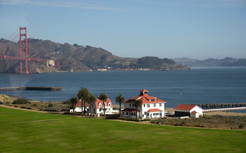 SAN FRANCISCO, CALIFORNIA - SEPTEMBER 14, 2018:  The Greater Farallones National Marine Sanctuary and Visitor Center is housed in an historic building at The Presidio of San Francisco, on the waterfront near the Golden Gate Bridge. The Presidio is a former military post in San Francisco, California, now managed by The National Park Service. (Photo by Robert Alexander/Getty Images)