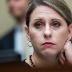 UNITED STATES - MARCH 14: Rep. Katie Hill, D-Calif., is seen during a House Oversight and Reform Committee hearing in Rayburn Building discuss preparations for the 2020 Census and citizenship questions on Thursday March 14, 2019. Commerce Secretary Wilbur Ross, testified. (Photo By Tom Williams/CQ Roll Call)