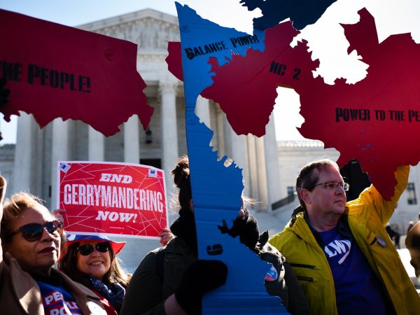 WASHINGTON, DC - MARCH 26:  A Fair Maps Rally was held in front of the U.S. Supreme Court on Tuesday, March 26, 2019 in Washington, DC. The rally coincides with the U.S. Supreme Court hearings in landmark redistricting cases out of North Carolina and Maryland. The activists sent the message the the Court should declare gerrymandering unconstitutional now. (Photo by Sarah L. Voisin/The Washington Post)