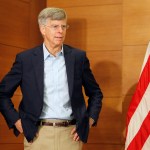 KIEV, UKRAINE - 2019/07/27: Charge d'affaires at the U.S. Embassy in Ukraine, William Taylor attends a press conference about US-Ukrainian relations, in Kiev.The US delegation headed by the Special Representative of the United States Department of State for Ukraine, Kurt Volker on a working visit to the village of Stanytsia Luhanska in Luhansk region East of Ukraine. (Photo by Pavlo Gonchar/SOPA Images/LightRocket via Getty Images)