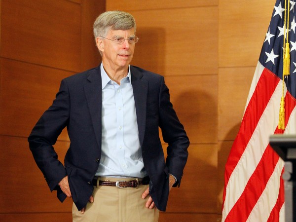 KIEV, UKRAINE - 2019/07/27: Charge d'affaires at the U.S. Embassy in Ukraine, William Taylor attends a press conference about US-Ukrainian relations, in Kiev.The US delegation headed by the Special Representative of the United States Department of State for Ukraine, Kurt Volker on a working visit to the village of Stanytsia Luhanska in Luhansk region East of Ukraine. (Photo by Pavlo Gonchar/SOPA Images/LightRocket via Getty Images)