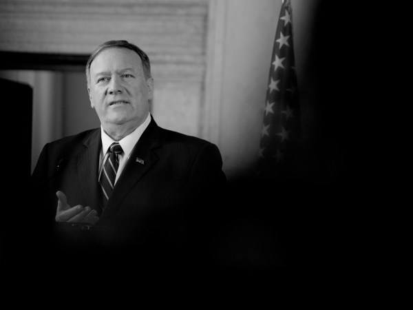 ROME, ITALY - OCTOBER 02: American Secretary of State Mike Pompeo attends the Meeting with the Foreign Minister  Luigi Di Maio with the American Secretary of State Mike Pompeo, on October 2, 2019 in Rome, Italy. (Photo by Simona Granati - Corbis/Getty Images,) *** Local Caption *** Michael Richard Pompeo