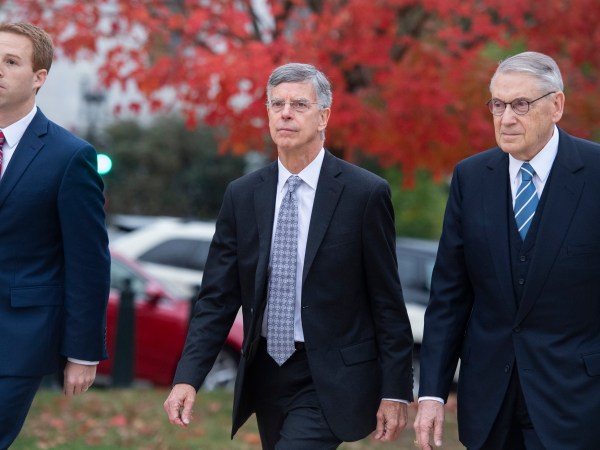 UNITED STATES - OCTOBER 16: Bill Taylor, center, the acting U.S. ambassador to Ukraine, arrives to the Capitol for a deposition related to the House's impeachment inquiry on Tuesday, October 22, 2019. (Photo By Tom Williams/CQ Roll Call),